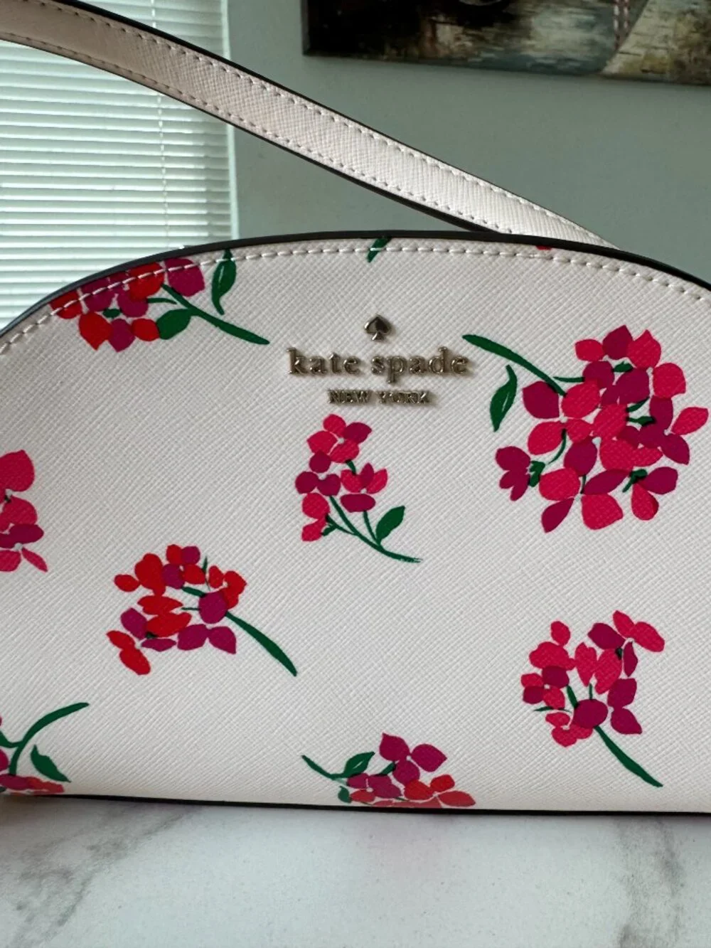 NWT Kate Spade Perry Dome Pink Floral Saffiano Crossbody Bag